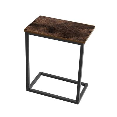 China Brown Metal Side Tables End Spaces Wooden Coffee Table Wholesale Antique Rustic Extendable Iron Small C Small Side Table For Living Room for sale