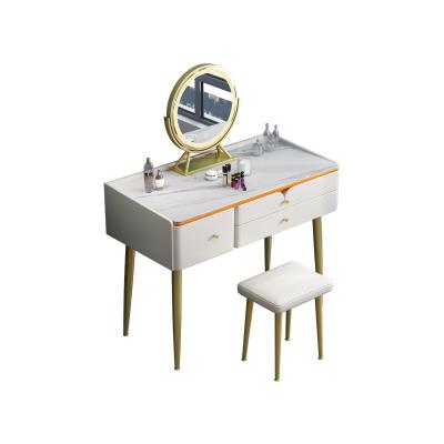 China (Other) European modern luxury cheap white adjustable led light make up dressing table with mirror and stool and drawers for sale