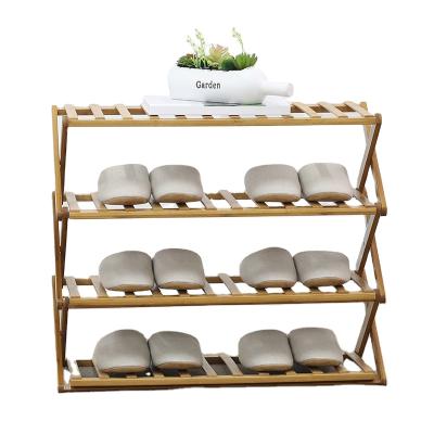 China (Size) High Quality Adjustable SITU 3/4/5/6 Tier Bamboo Furniture Shoe Rack Shelf Rack Modern Living Organizer Storage for sale