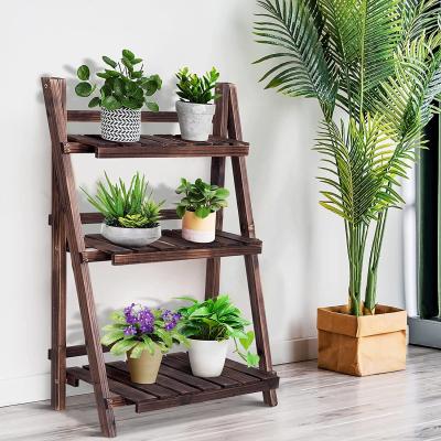 China Low MOQ Chinese Style Flower Rack 3 Tier Bamboo Storage Indoor Factory Wholesale Rack For Living Room Furniture for sale