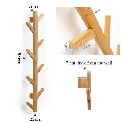 China SITU Sustainable Modern High Quality Bamboo Coat Racks Wall Mounted Hooks 6 8 Hooks Coat Hat Rack for sale