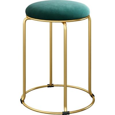 China Portable luxury high quality velvet metal stool household dining table stool light SITU stool leather modern stacking chair for sale