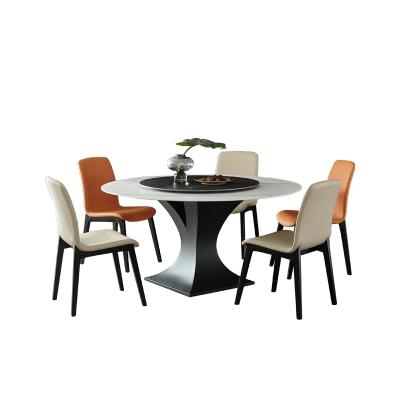 China SITU modern round slate dining table with 6 chairs for dining room for sale