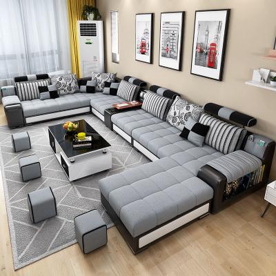 China U-shaped sectional sofa (other) design 7 seater sofa set adjustable modern high quality fabric set furniture for living room for sale