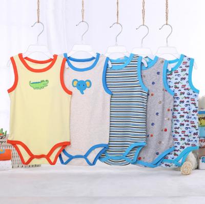 China Good Price Baby Clothes Summer Newborn Sleeveless Baby One-Piece Baby Romper 100% Cotton Sleeveless for sale