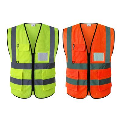 China High Visibility Reflective Vest / Waterproof Multi Pocket Custom High Visibility Work Safety for sale