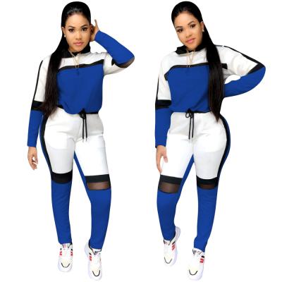 China Sustainable Casual Sport Wear Striped Sweatsuit Sets Two Piece Women Sweatshirt And Sweatpants Set for sale