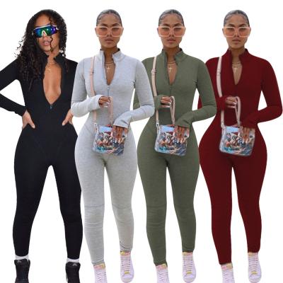 China Latest design QUICK DRY good quality women fashion clothes long sleeve overalls and rompers one piece jumpsuit women for sale