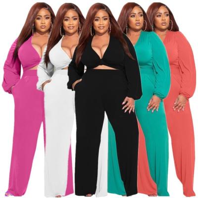 China QUICK DRY Winter 2021 Drop Women's Solid Color Ribbed Cut Out 2 Piece Jogging Suit for sale