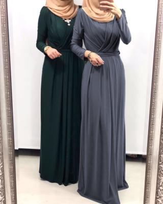 China Latest Spring Designs Summer Long Sleeve Elegant Kaftan 2021 Open Front Abaya Kimono Dress 2021 Wholesale 19206 for sale