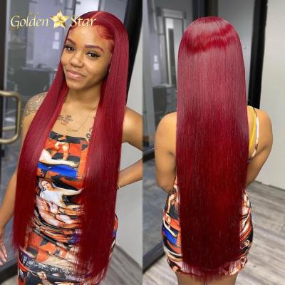 China Tangle Free And Shedding Free Factory Direct Sale Colored Raw Hair Wigs, Orange/Red/Highlight Lace Front Wigs For Black Woman, 8-50 Inch Virgin Hair Wigs for sale