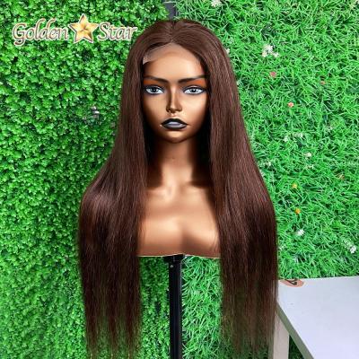 China Tangle Free And Shed Free Light Brown GD #4 Color Lace Closure Wig, 100% Malaysian Hair 4x4 5x5 13x4 13x6 Lace Closure Wigs Straight For Black Women for sale