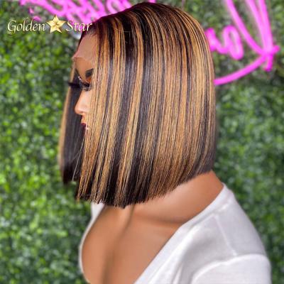 China Tangle Free And Shed Free Highlight Bob Wigs For Black Women, Wig Wholesale 4/27 Natural Hair Highlighting Wig Seller, Design Piano Highlight Bob Wigs for sale