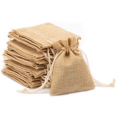 China Wholesale Eco-Friendly Burlap Mini Sachet Bag Reusable Linen Snacks Pouch Burlap Drawstring Bags Pouches Promotional Mini Canvas Drawstring Cheap Prices for sale