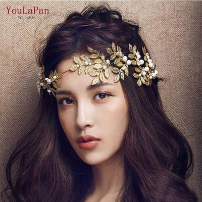 China Fashion YouLaPan HP353 Gold Foil Personality Headband Girls Birthday Party Hair Accessories Bead Tiara Wedding Headband Bridal for sale