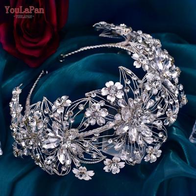 China YouLaPan HP459 European Beauty Queen Headpiece Rhinestone Flower Women Headpiece Headband Bridal Crown Wedding Hair Accessories for sale