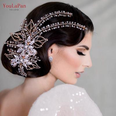 China New Fashion YouLaPan Style Beauty Pageant Hair Accessories Bridal Princess Barrette Crystal Pearl Wedding Hair Piece HP254 for sale