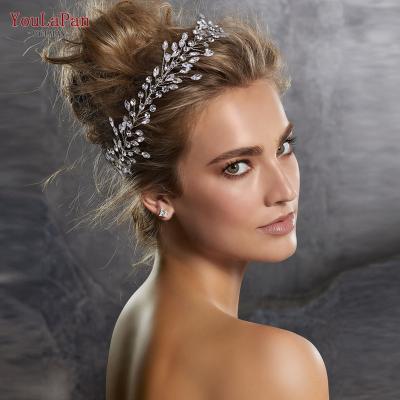 China Fashion YouLaPan HP410 Banquet Ladies Vine Wedding Headband Bridal Hair Accessories Rhinestone Hair Pieces Wedding Tiara Gifts for sale