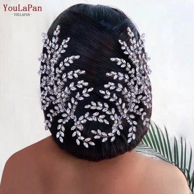 China Popular Wholesale Handmade Rhinestone Tiara Wedding Hairband Hair Comb Bridal Silver Ladies Hair Accessories From YouLaPan HP432 for sale