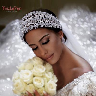 China YouLaPan HP454 Fashion New Design Pearl Crystal Ladies Crown Hair Accessories Rhinestone Hair Pieces Wedding Bridal Headband Tiara for sale