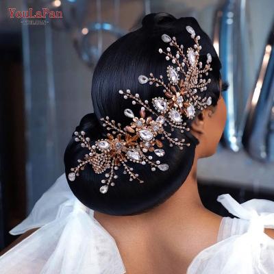 China YouLaPan HP453 Latest Silver Crystal Rhinestone Bridal Tiara Headband Handmade Gold Ladies Hair Pieces Wedding Hair Accessories for sale