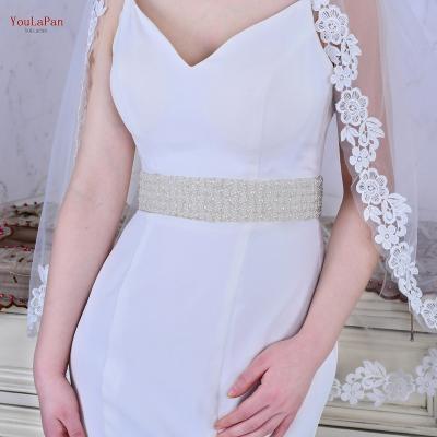 China YouLaPan S20 Ivory Pearl With Sash Decoration Maternity Bridesmaid Waist 5cm Ribbon Sash Dress Bridal Wedding 45*5CM/17.7*1.96IN for sale