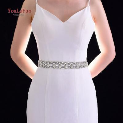 China Rhinestone/Pearl YouLaPan S466-S Fashion Rhinestone Jewelry Belt Stage Dress Waist Decoration Inlaid Pearl Belt Bridal Wedding Sash for sale