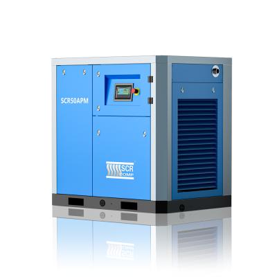 China 18.5-75kw 30-100hp lubricated energy saving screw air compressor with air dryer for industrial equipment for sale