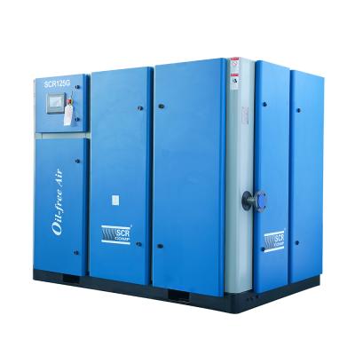 China SCR125G Oil Free Chinese Screw Air Compressor Oil Free Two Stage Air Compressor for sale