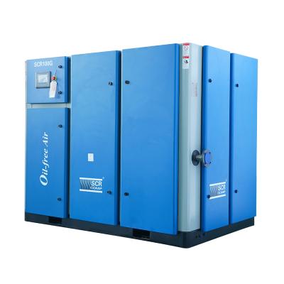 China Oil Free 75KW 100HP Germany TUV Certified 100% Oil Free Screw Air Compressor (SCR100G) for sale