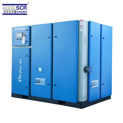 China 110kw 150hp Air Cooling Oil Free Water Lubricated Oil Free Compressors With Dryer (SCR150WG) for sale