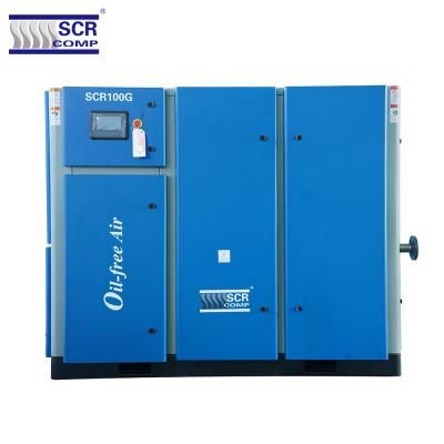 China 75KW 100HP 100% Oil Free Oil Free Air Compressor for Paper Mill (SCR100G) for sale