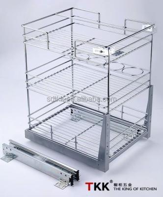 China TKK Drawer Slide Wire Locker Kitchen Drawer Organizer Kitchen Sustainable Steel Wire Locker for sale