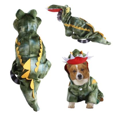 China Manufacturer New Design Wholesale Pet Crocodile Stocked Transform Into Cats and Dogs Cartoon Clothes Dog Halloween Costume for sale