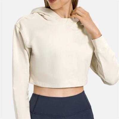 China QUICK DRY Casual Sport Pullover Sweatshirt Long Sleeve Crop Hoodie Women Workout Fitness Women Top Hoodie for sale