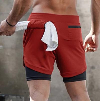 China Anti-Wrinkle Mens Athletic Shorts 2-in-1 Gym Workout Running 7