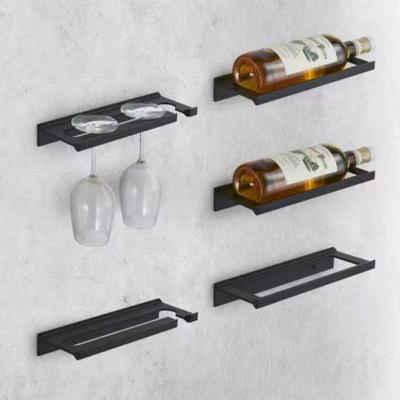 China Viable Aluminum Wall Wine Glass Bottle Rack Wine Display Bracket Bracket Wall Buckets, Coolers and Racks Not Supporting Viable for sale