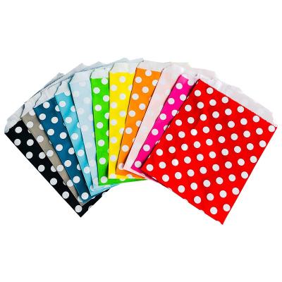 China Disposable 100 Packs 33 Colors Shape Candy Cookie Food Safety Luxury Gift Paper Bag for Packaging, Polka Dot Goodie Bags for sale