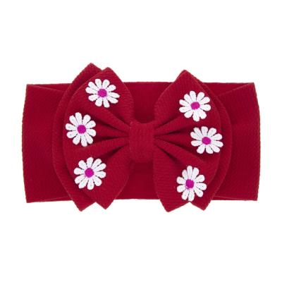 China 2021 Big Fabric 2 Layers Daisy Flowers Head Bands Wholesale Sizes For Baby Headbands for sale