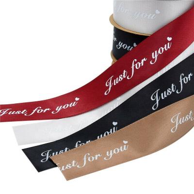 China Wholesale viable 19mm printing single face satin ribbon for gift wrapping, just for you ribbon for sale