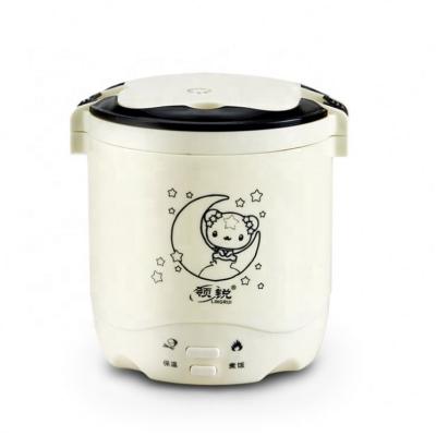 China Portable Auto Electric Mini Rice Cooker Stainless Steel Rice Cooker Smart Multi Cooker OEM Best Home Baby Car 1.2L Small for sale