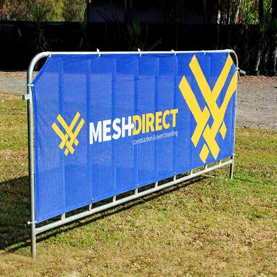 China Wind-resistant Custom inkjet printing big size outdoor flag fabric polyester fence mesh banner for sale