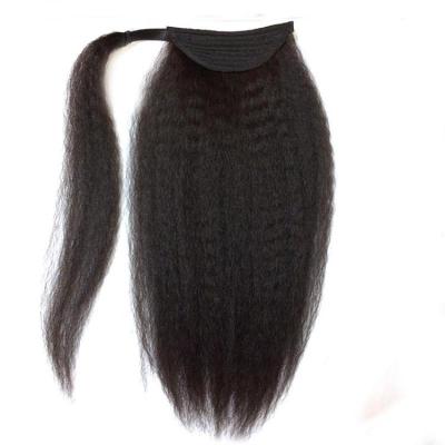 China Best Selling Top Quality Silky Straight Wave Lady's Hair, Peruvian Human Hair Ponytail Extension 120g Color Natural Hair for sale