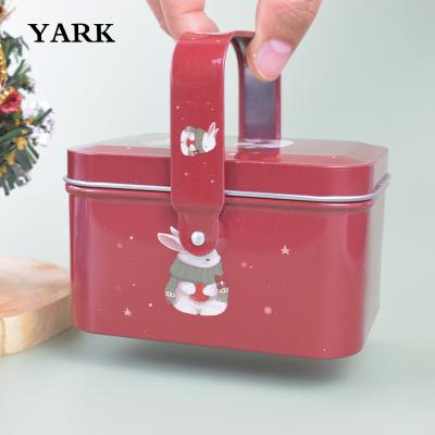 China Recycled Materials YARKTECH Custom Empty Christmas Series Tins Sets Snowman Tin Box Chocolate Candy Jar Tins For Cookies Christmas for sale