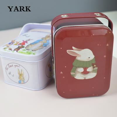 China Rectangular Shape Recycled Materials YARKTECH Christmas Festival Tin Container Packaging Cookie Metal Tins Box With Printing Design for sale