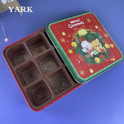 China Gift & Craft Food Grade Thicken Christmas Cookie Tin Box Gift Can Christmas Tin for sale