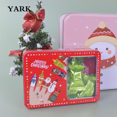 China Gift & Custom Craft Food Grade Christmas Gift Cookie Tins Box Christmas Cake Cookie Popcorn Tin for sale