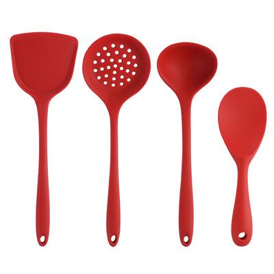 China Hot Sale Food Grade Kitchen Silicon Spoon Set Viable Heat Resistant Non Toxic BPA Free Utensil Customized for sale