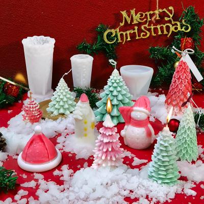 China Beautiful Sustainable Home Decor DIY Christmas Candle Molds Silicone Soap Mold For Candle Making Easy To Demold for sale