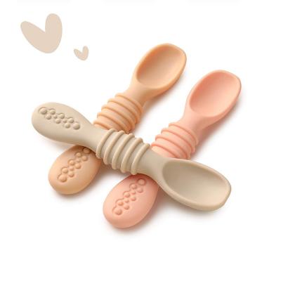 China BPA Free High Quality Product Food Grade BPA Free Safety Toddlers Forming Silicone Baby Feeding Spoon for sale